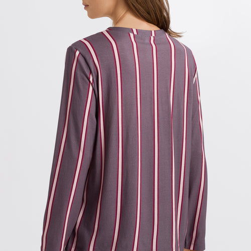 77934 Sleep And Lounge Long Sleeve Button Front Jersey Shirt - 2934 Sleek Stripe