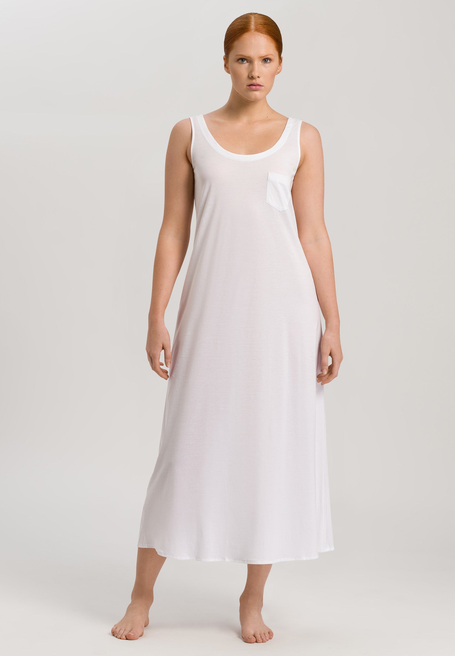 77951 Cotton Deluxe Long Tank Gown - 101 White