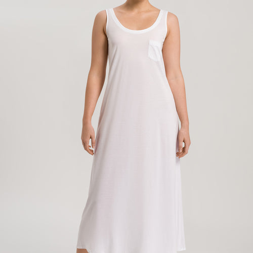 77951 Cotton Deluxe Long Tank Gown - 101 White