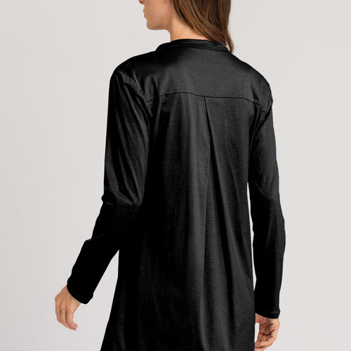 Cotton Deluxe Button Front Cotton Sleep Shirt | Black 77958-019