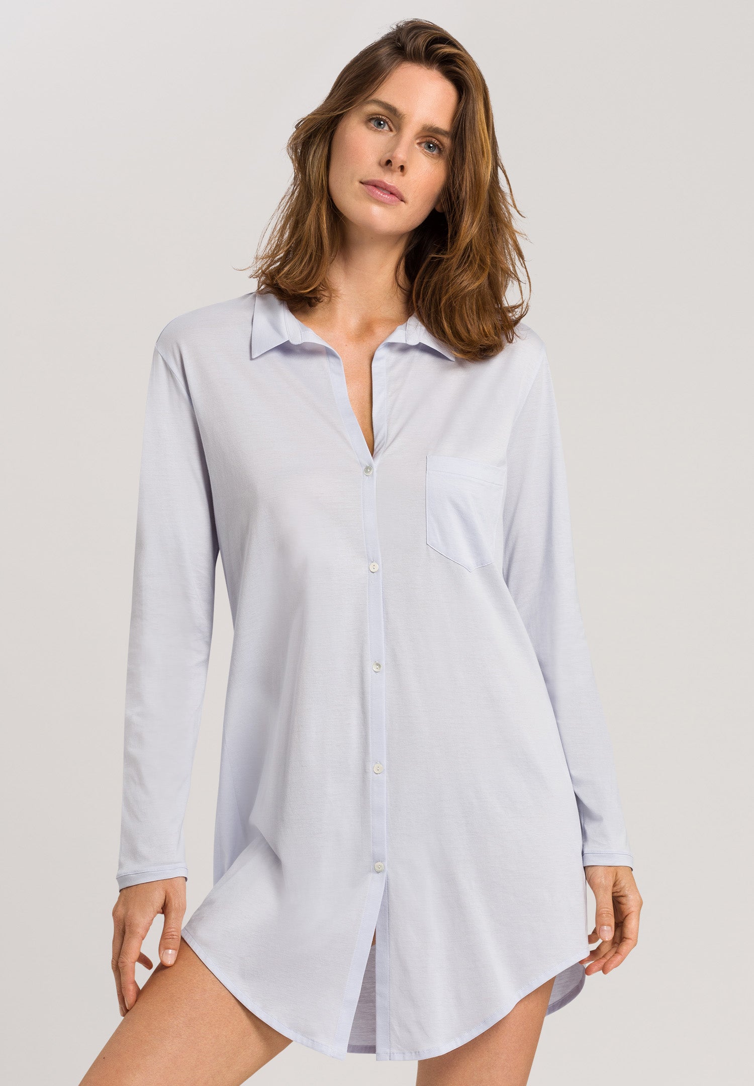 77958 Cotton Deluxe Boyfriend Sleepshirt - 511 Blue Glow