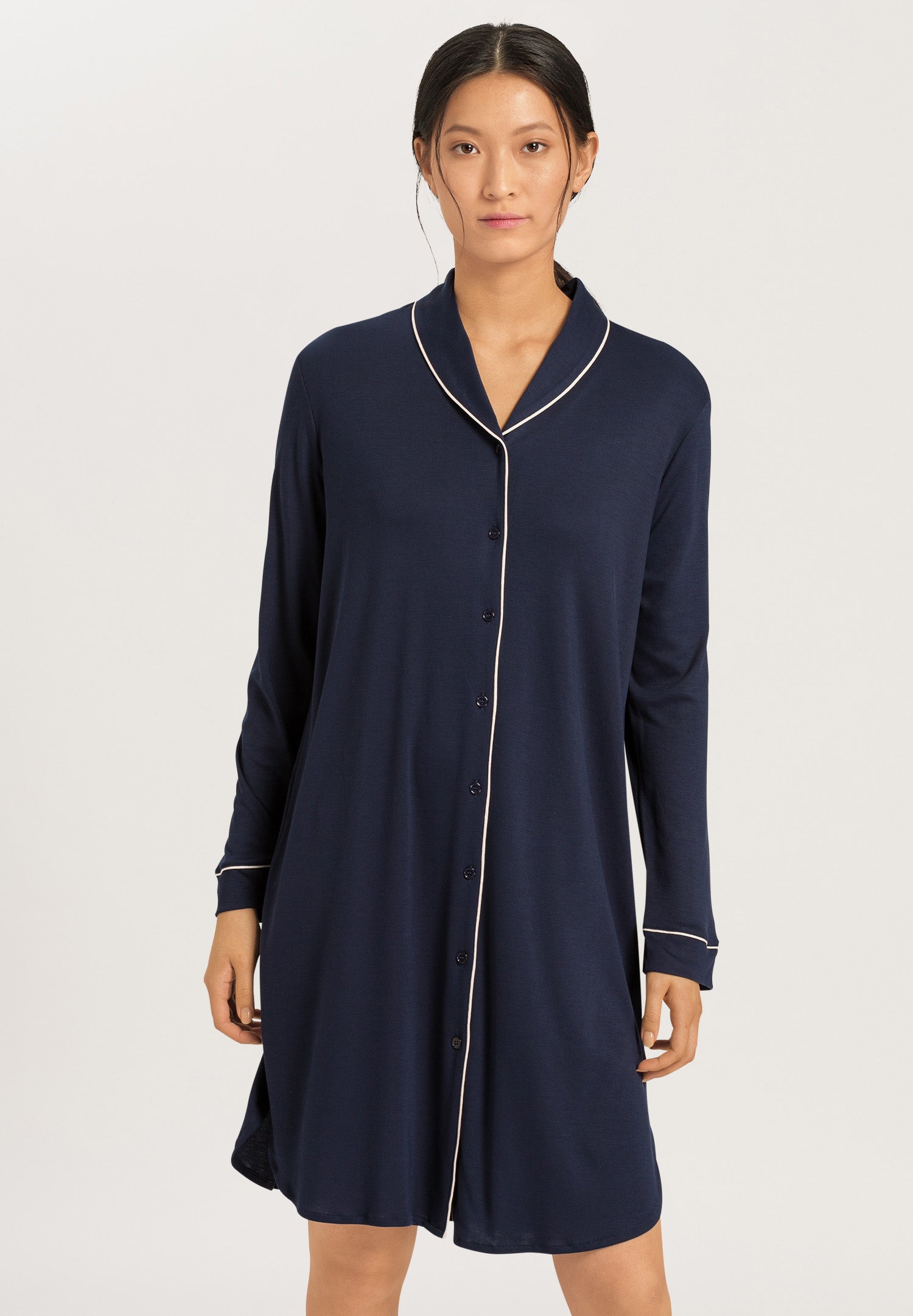 77964 Natural Comfort L/Slv Nightdress - 1610 Deep Navy