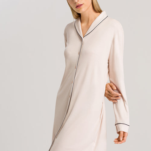 77964 Natural Comfort L/Slv Nightdress - 1809 Almond