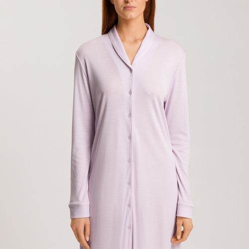 77964 Natural Comfort Long SleeveButton Front Gown - 2464 Lilac Fog