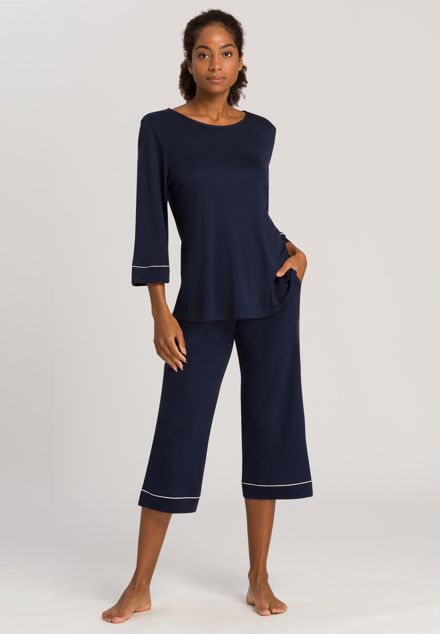 77965 Natural Comfort 3/4 Slv Pajama - 1610 Deep Navy