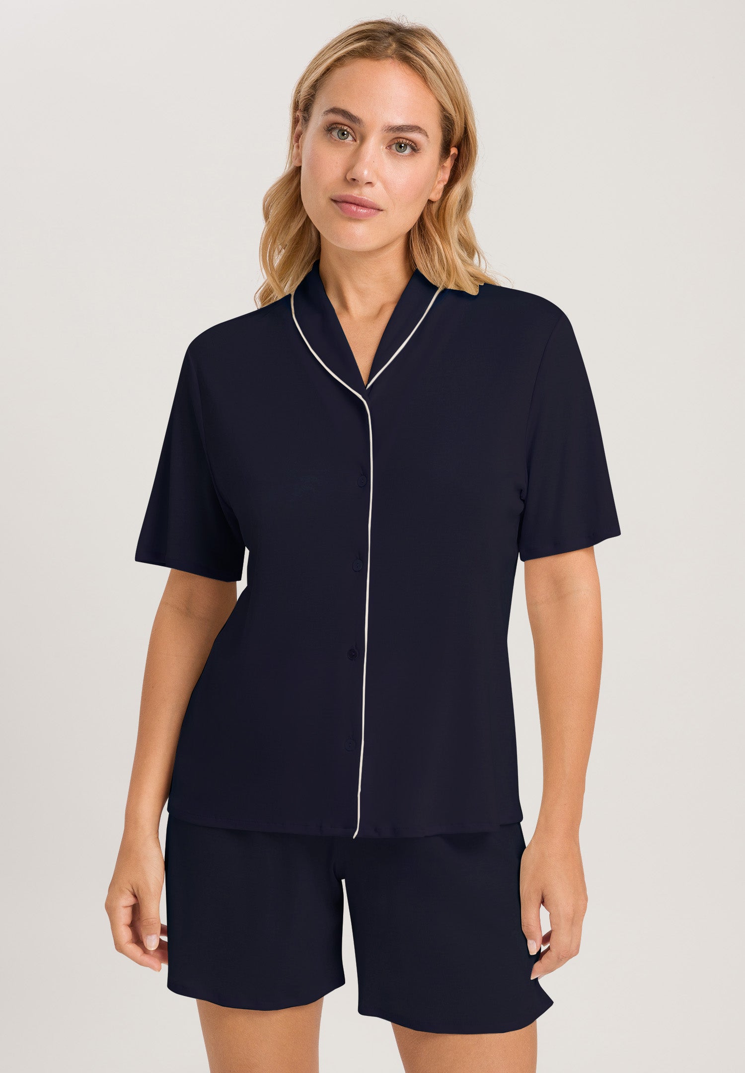 77977 Natural Comfort S/Slv Short Pajama - 1610 Deep Navy