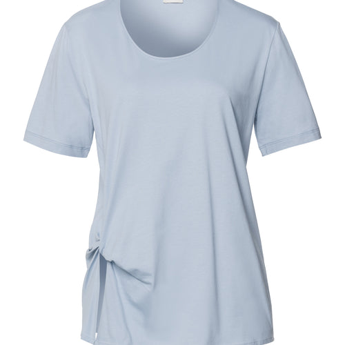 Natural Shirt Cotton Scoop Neck Top With Knot Detail | Sea Breeze 78402-2622