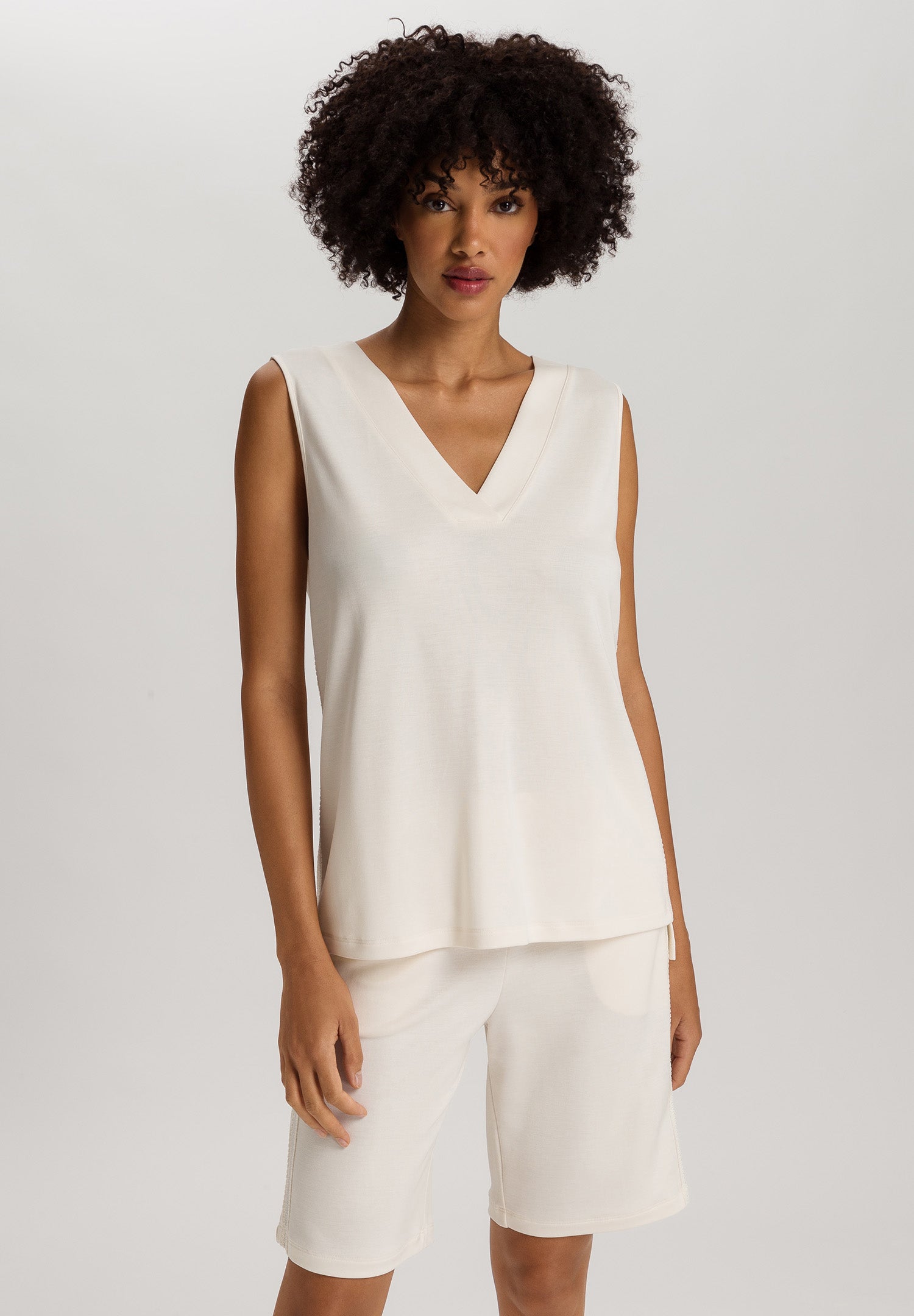 Pure Comfort Tencel™ V-Neck Tank Top | Misty White 78477-2123