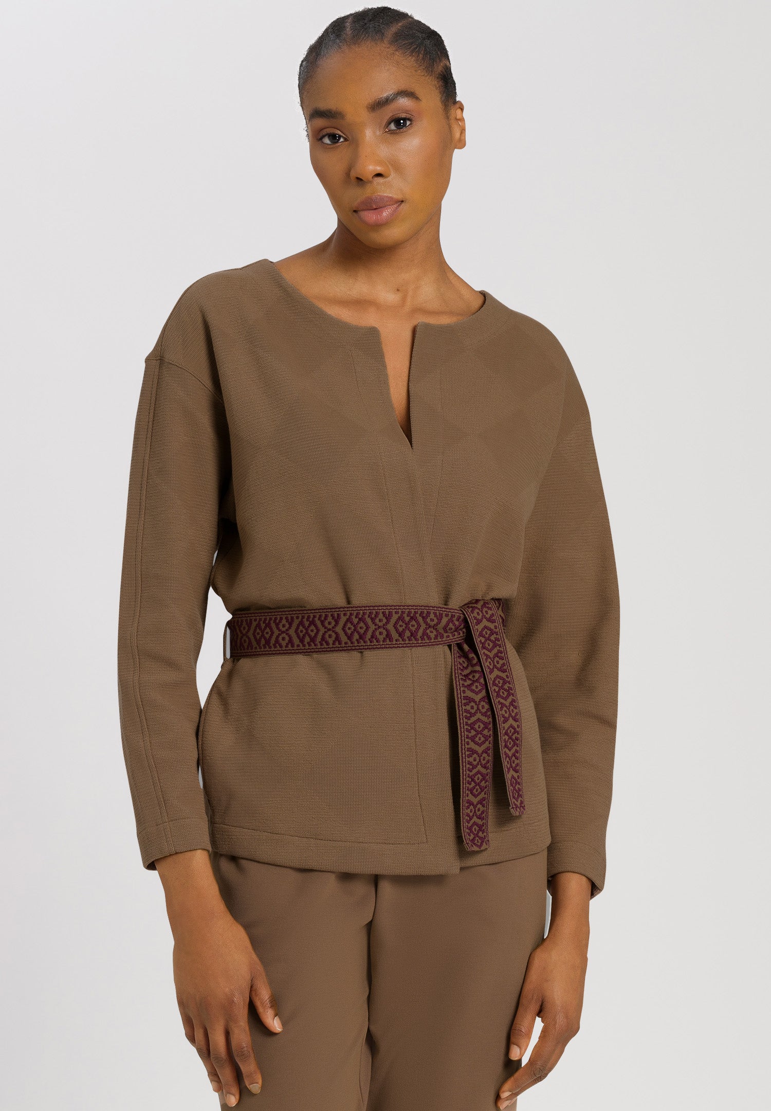 78679 Pure Comfort Belted Cardigan - 2821 Walnut