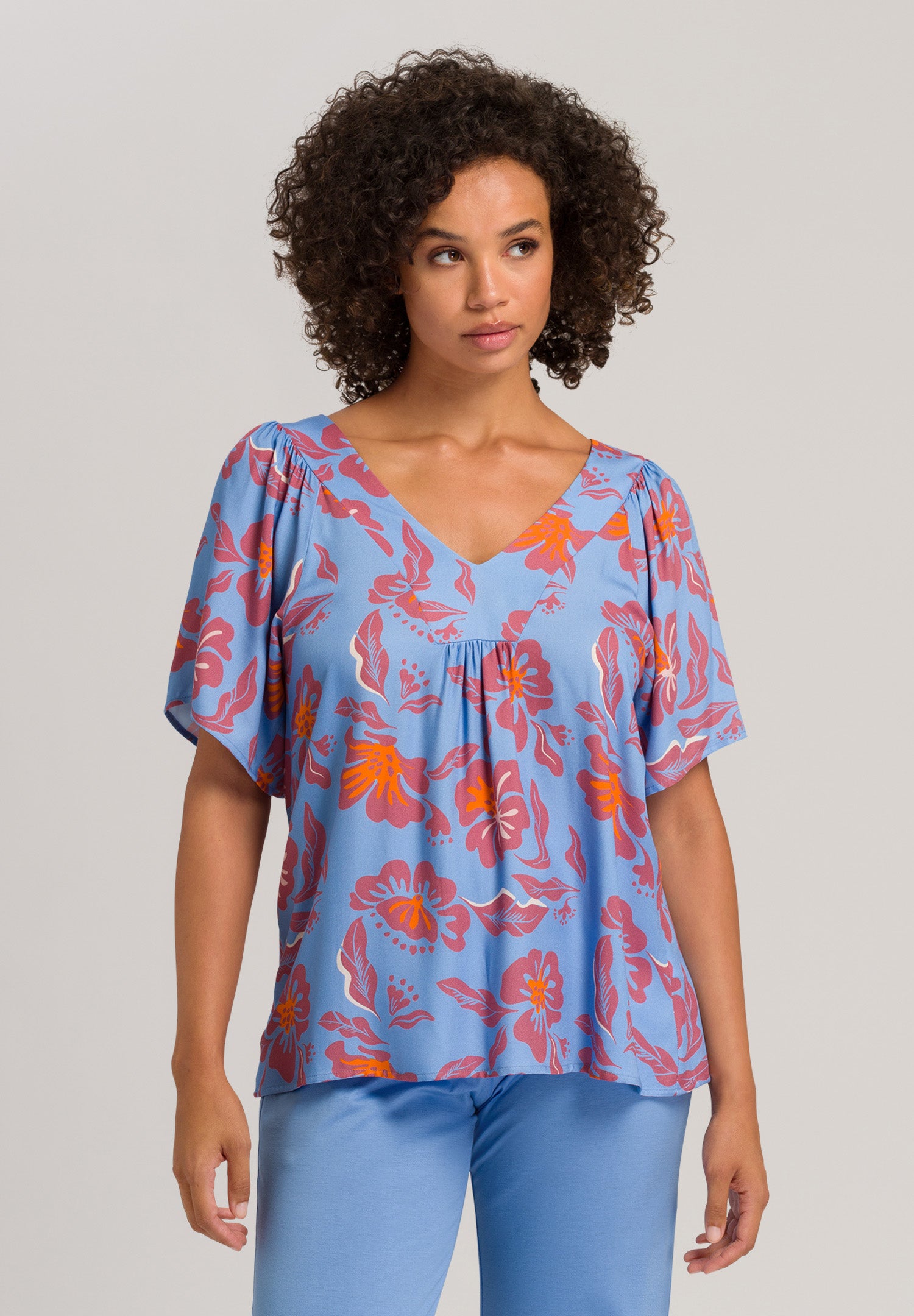 78727 Sunny Vibes 3/4 Sleeve Shirt - 2368 Vivid Flowers