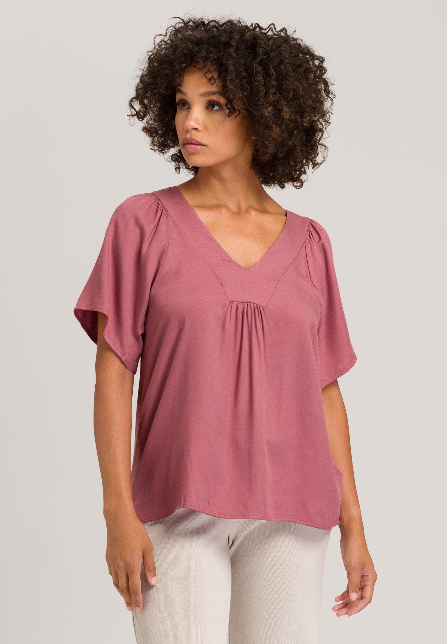 78727 Sunny Vibes 3/4 Sleeve Shirt - 2425 Rosewood